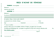 RECU D'ACHAT VEHICULE V.O.